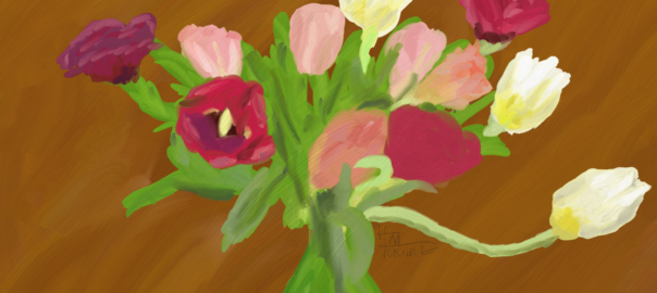 Painting of Flowers and Stems